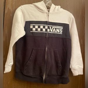 Vans Off The Wall Hoodie Youth Sz-S Long Sleeve Althetic Zip Up Logo